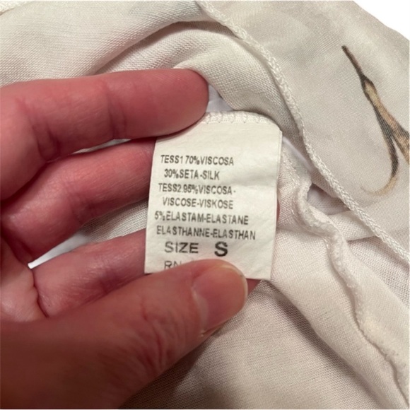 Belle France Silk Blend Double Layer Sleeveless Floral Tank Size S - Picture 7 of 7